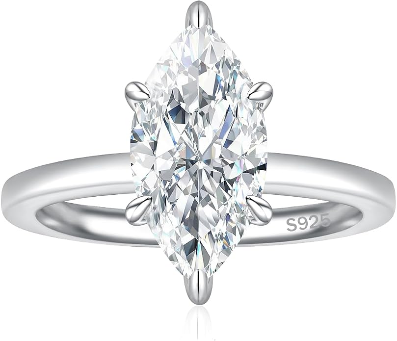 Sparkling Marquise Cut Solitaire Ring
