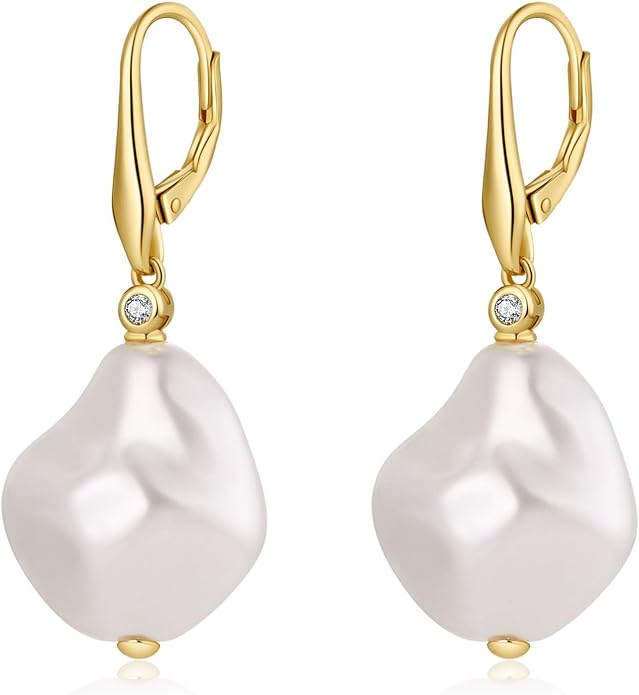Vintage Baroque Pearl Drop Earrings