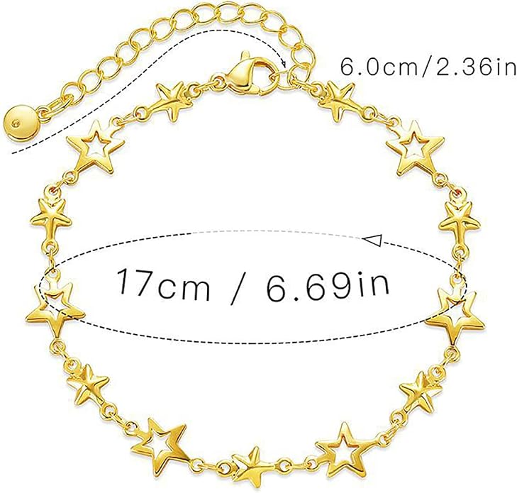 Celestial Star & Moon Charm Bracelet