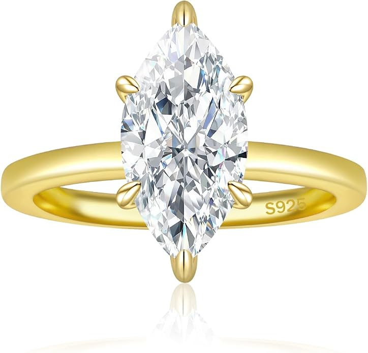 Sparkling Marquise Cut Solitaire Ring